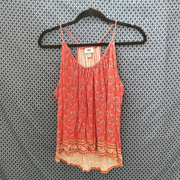 Old Navy Tops - Old Navy - Orange spaghetti strap flowy tank top with tiny flowers. Size - XL